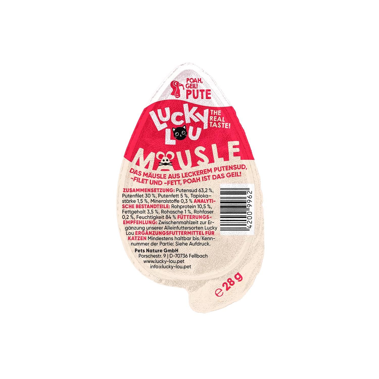 Petsnature Lucky Lou Mäusle Pute 28g - 28 Gramm
