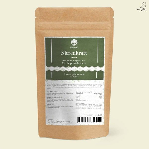 Waldkraft Nierenkraft - Kräutermischung für die Nieren von Hunden - 240 Gramm