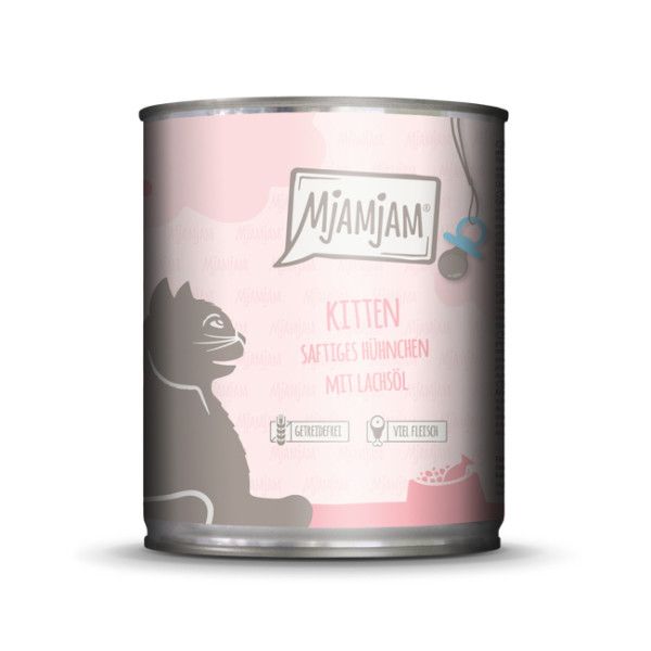 Mjamjam - Kitten saftiges Hühnchen mit Lachsöl 800 g Zinn, Kann