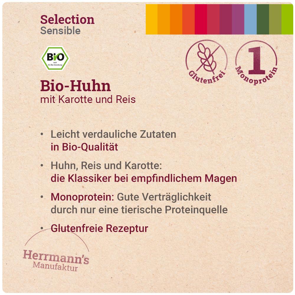Herrmanns Herrmann's Selection Sensible Bio Huhn mit Karotte und Reis 150 g