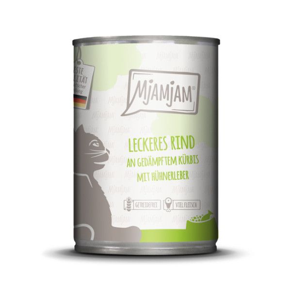 Mjamjam - leckeres Rind an gedämpftem Kürbis 400 g Zinn, Aluminium, Kann, Konserven, Lebensmittel