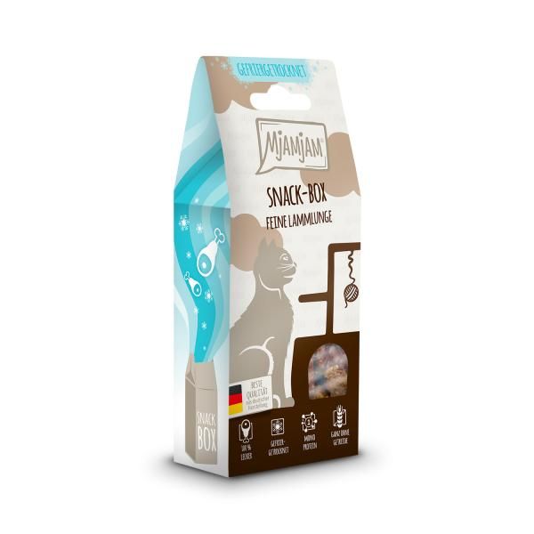 Mjamjam - Snackbox - feine Lammlunge 35 g Kiste, Karton, Getränk, Milch
