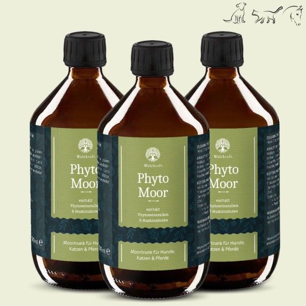 Waldkraft Set: 3er Pack - Phyto Moor - 3x 500ml - 1,5 Liter Essen, Würzen, Sirup, Flasche