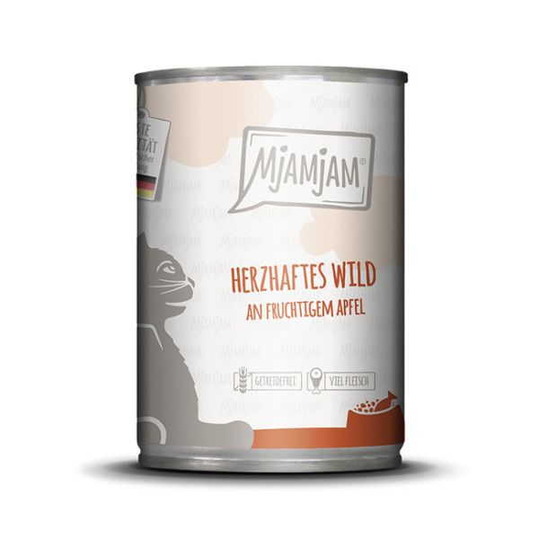 Mjamjam - herzhaftes Wild an fruchtigem Apfel 400g Zinn, Kann