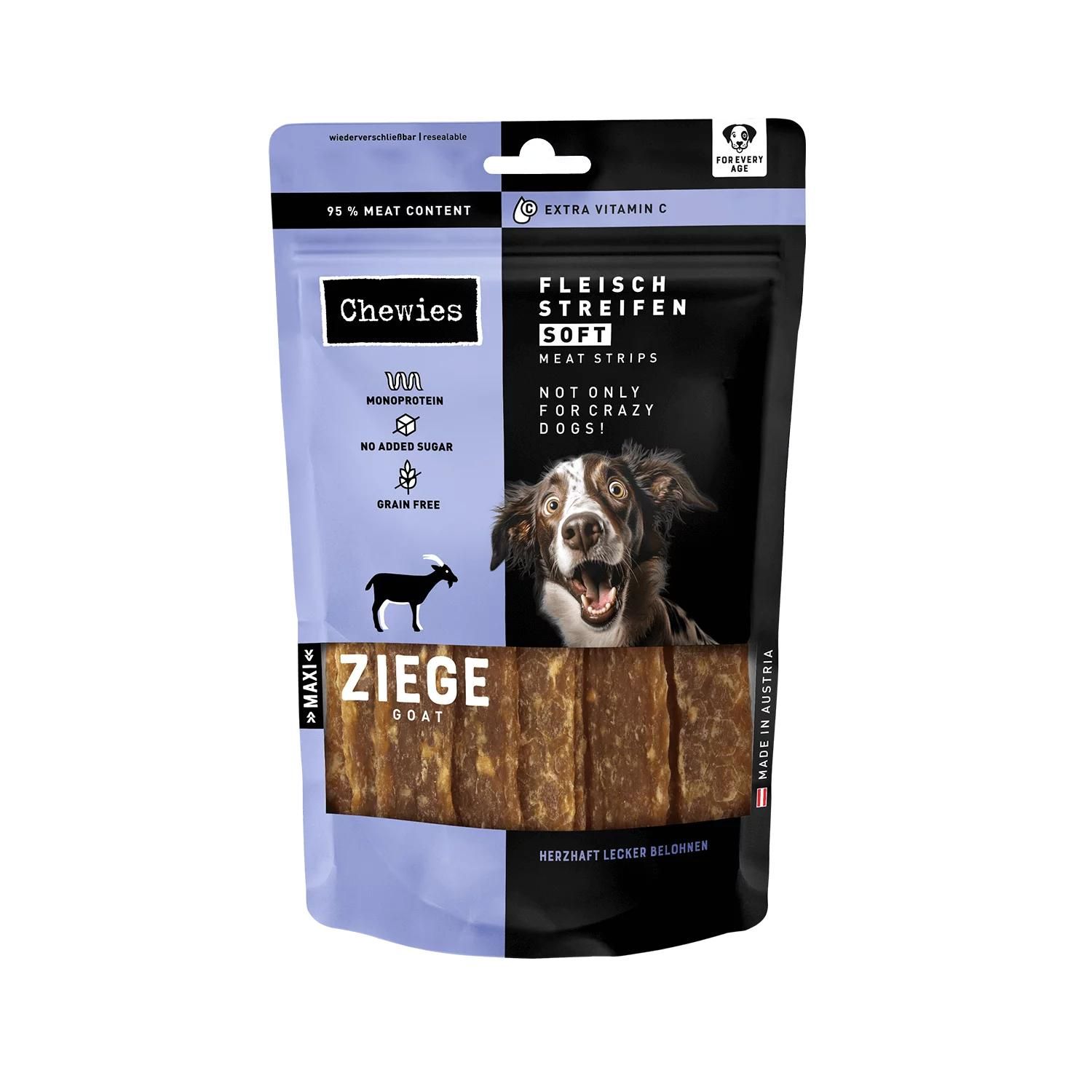 Petsnature Chewies Fleischstreifen Soft Ziege 150g - 150 Gramm