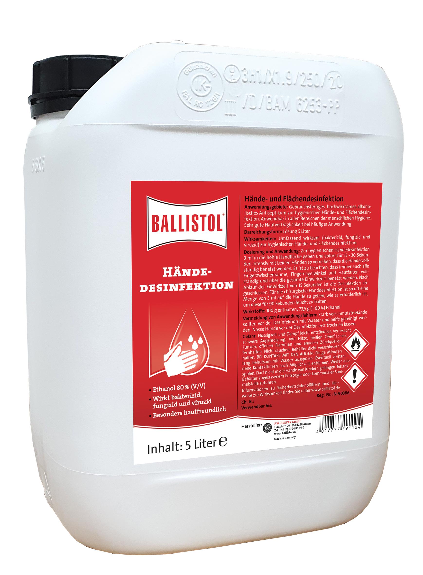 Ballistol Händedesinfektion - 5 Liter