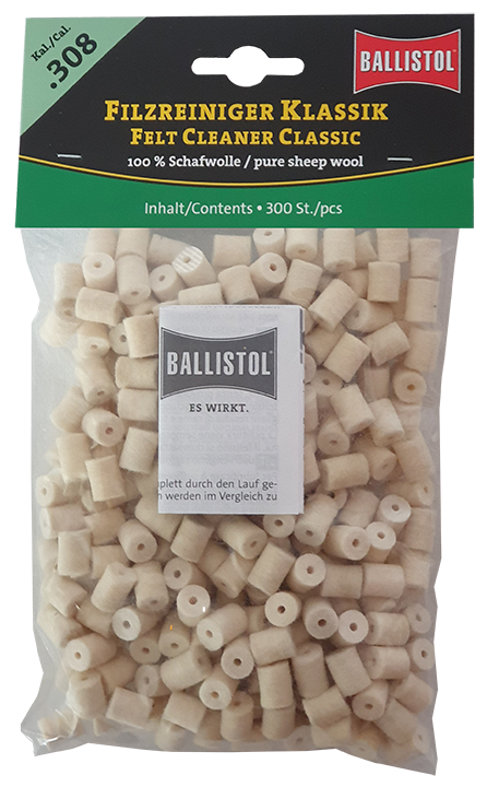 Ballistol Filzreiniger Klassik, Kal. .308, 300 Stück, deutsch/englisch