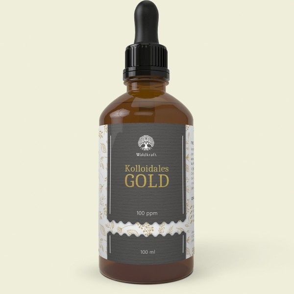 Waldkraft Kolloidales Gold - 100 ppm - Gold Lösung Flasche, Lotion, Rasierwasser, Kosmetik, Parfüm