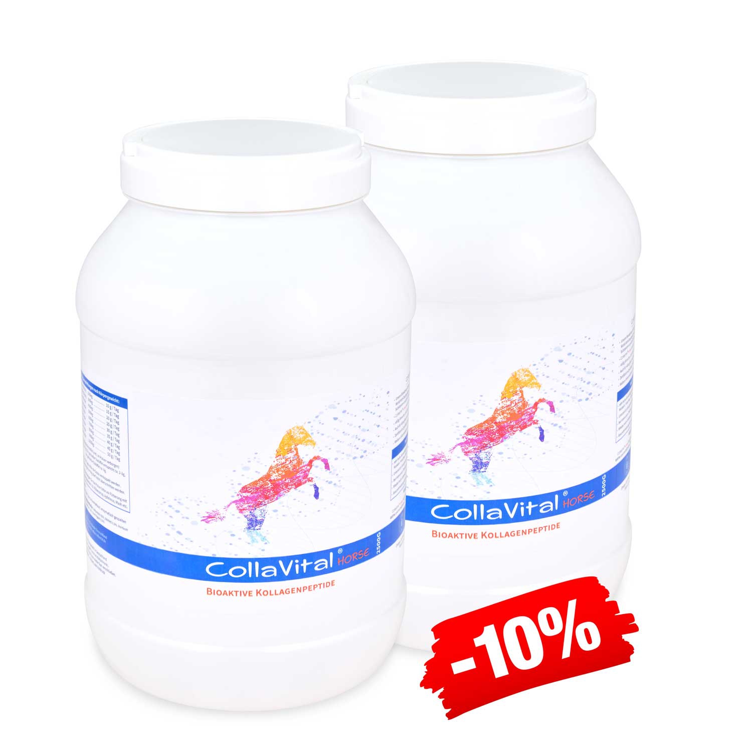 2 x Collavital® HORSE Collagen Pulver [2500g] – Bioaktives Kollagen Hydrolysat für Pferde – ohne Hormone, ohne Antibiotika