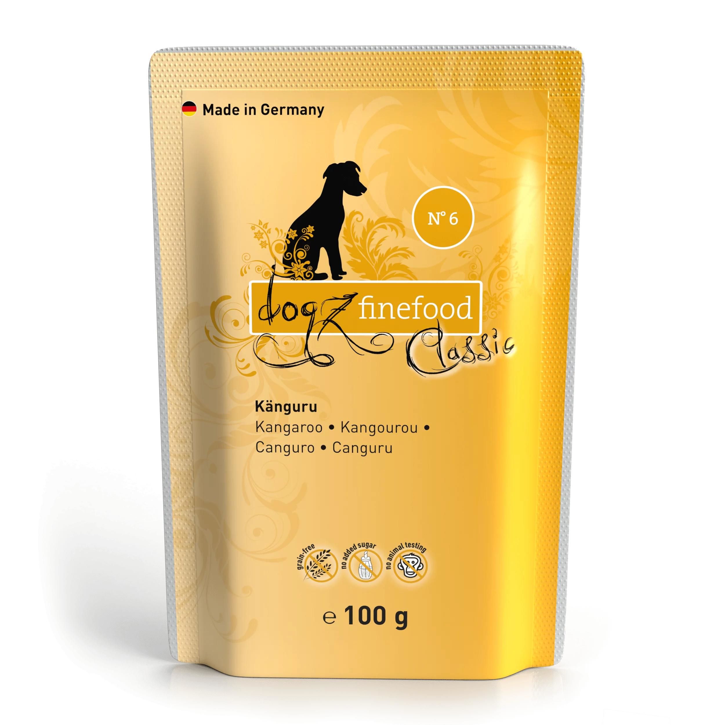 Petsnature dogz finefood CLASSIC N° 6 - Känguru 100g - 100 Gramm Flasche, Hund, Säugetier, Haustier
