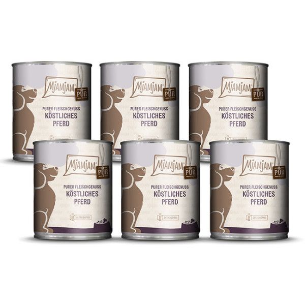 Mjamjam - purer Fleischgenuss - köstliches Pferd pur 6 x 800 g Aluminium, Zinn, Tasse, Können