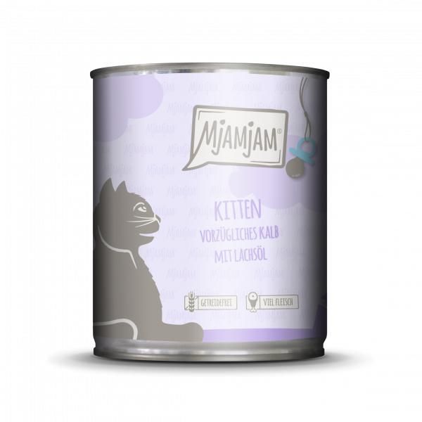 Mjamjam - Kitten vorzügliches Kalb mit Lachsöl 800 g Zinn, Kann, Aluminium