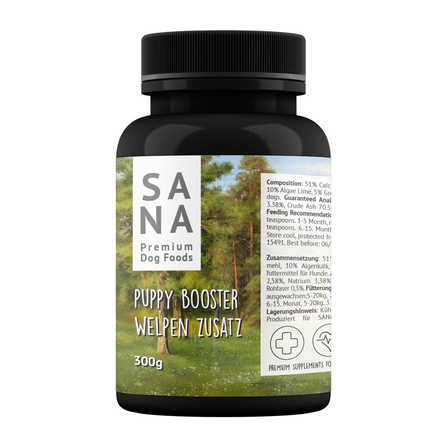 Sanadog Natürlicher Welpen Zusatz - 0,3 Kilogramm Kräuter, Pflanze, Astragalus, Flasche