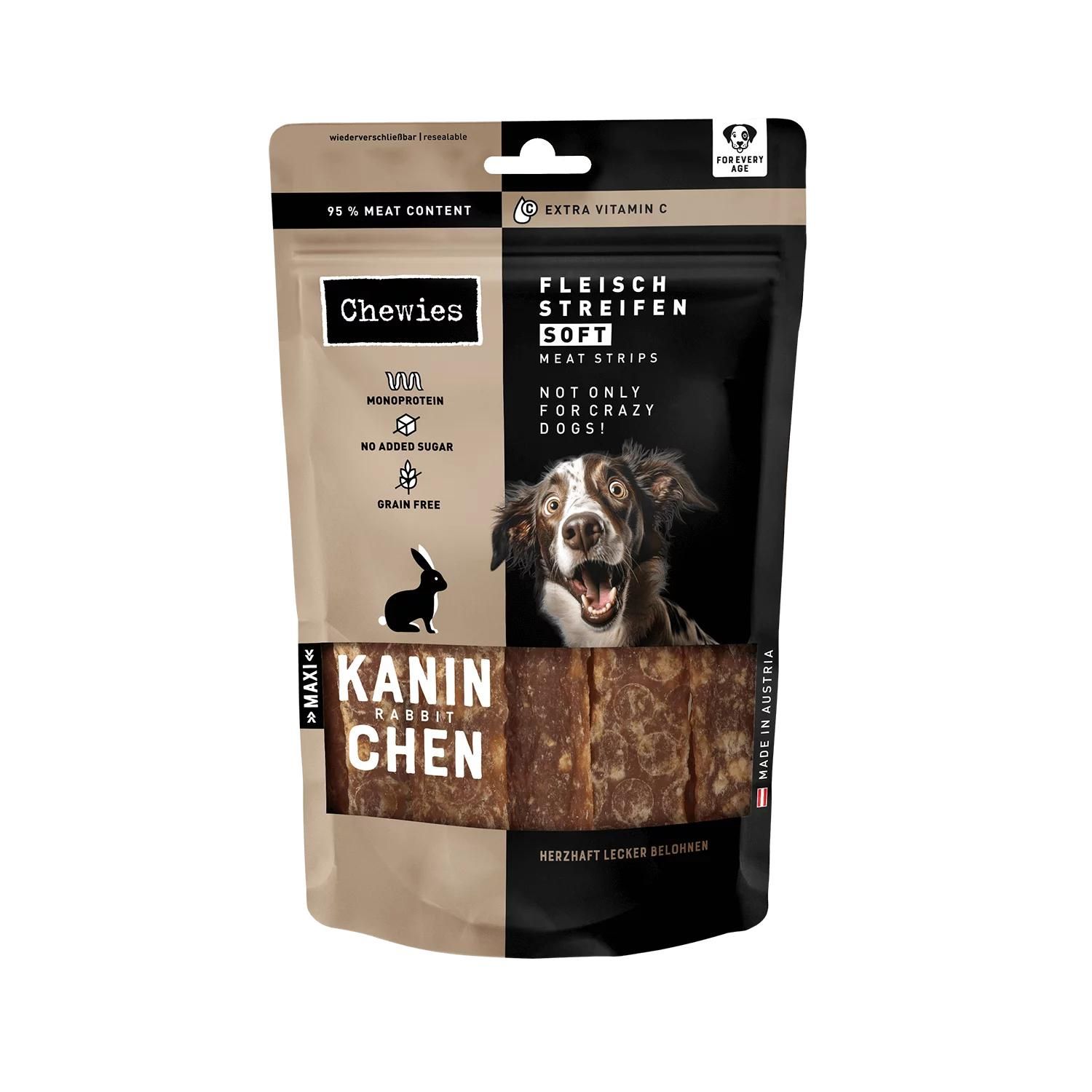 Petsnature Chewies Fleischstreifen Soft Kaninchen 150g - 150 Gramm