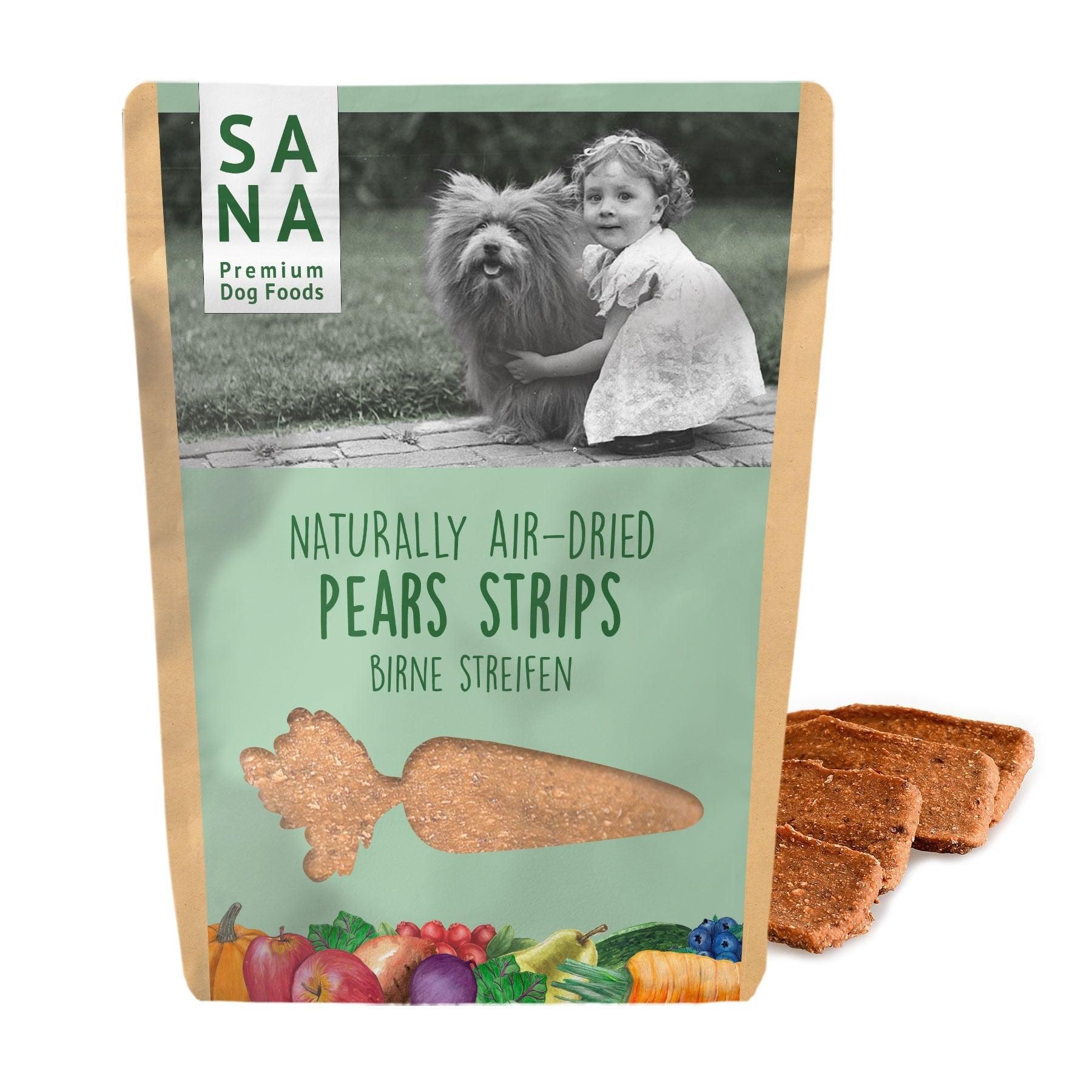Sanadog Veggie Streifen Birne 100 g - 0,1 Kilogramm Mittagessen, Mahlzeit, Person, Hund, Haustier