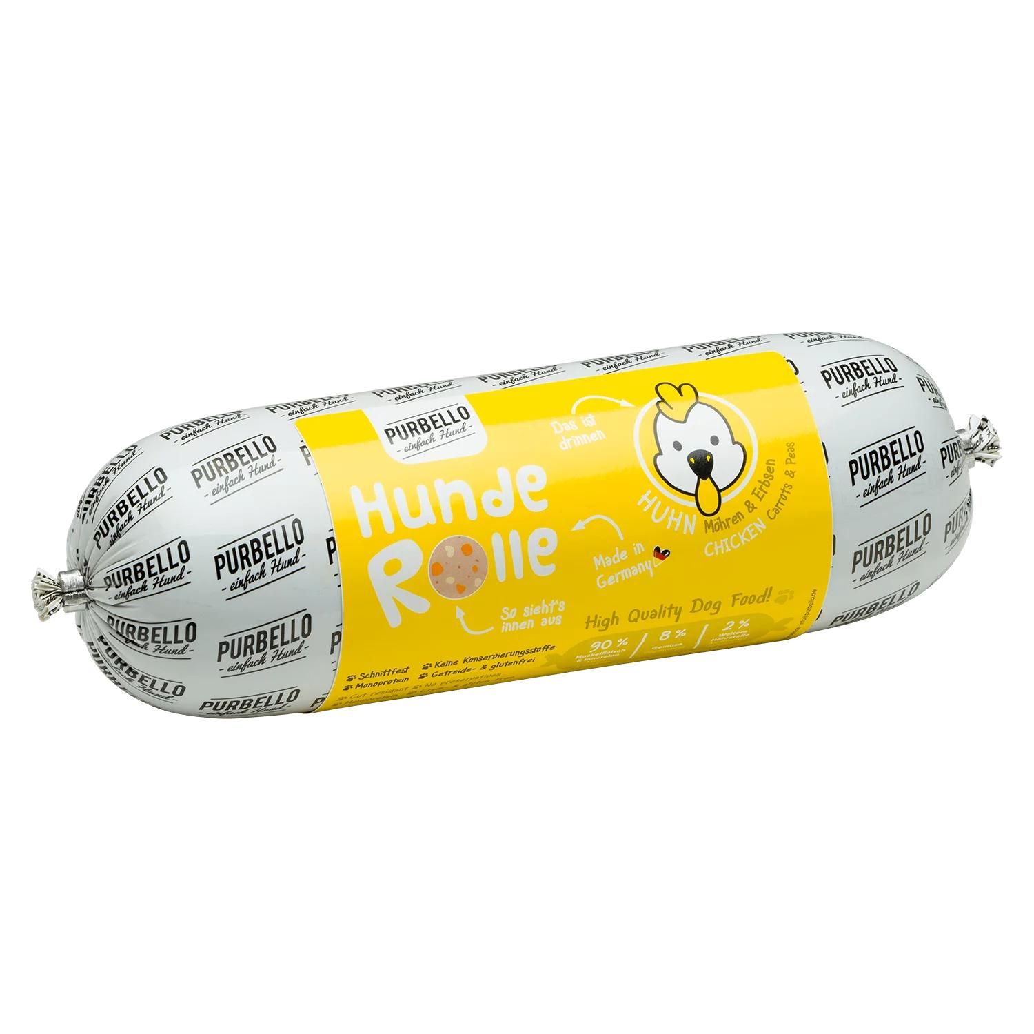 Petsnature PURBELLO HundeRolle Huhn mit Möhren Erbsen 800g - 800 Gramm