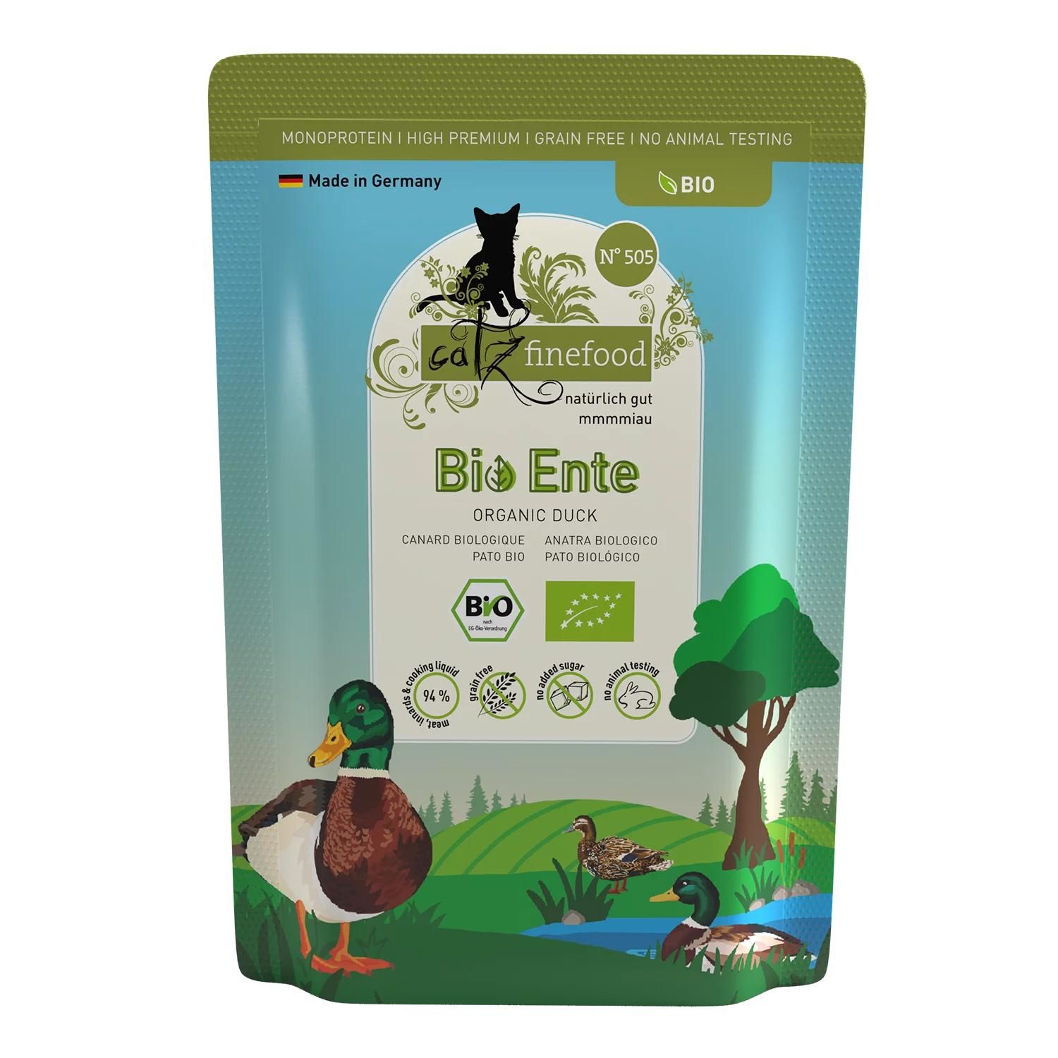 Petsnature catz finefood Bio N° 505 - Bio-Ente 85g - 85 Gramm