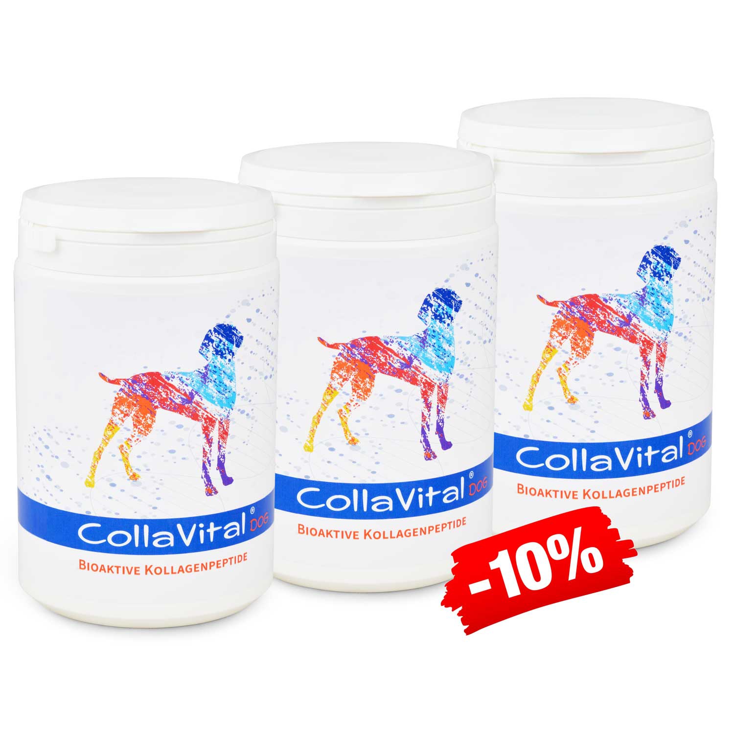 3 x Collavital® DOG Collagen Pulver [230g] – Bioaktives Kollagen Hydrolysat für Hunde – ohne Hormone, ohne Antibiotika