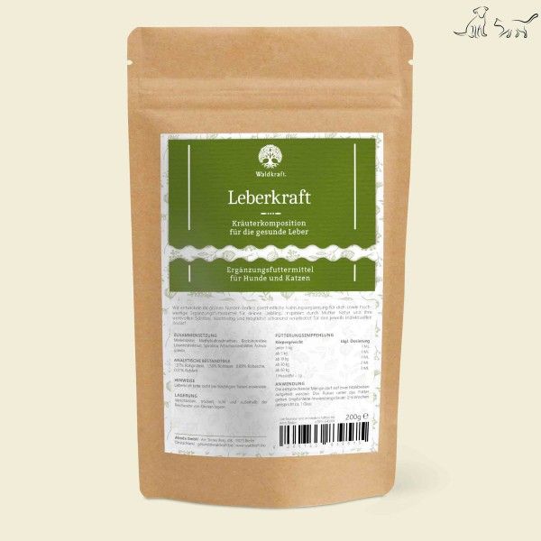 Waldkraft Leberkraft - Kräutermischung für die Leber von Hund und Katze - 200 Gramm